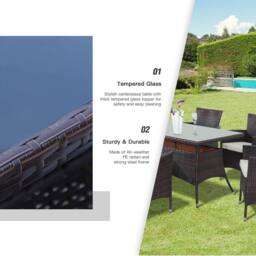 Wyld Haus Dine Rattan 6 Seater Outdoor Dining Set Brown PE Rattan - thumbnail 7