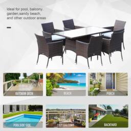 Wyld Haus Dine Rattan 6 Seater Outdoor Dining Set Brown PE Rattan - thumbnail 8