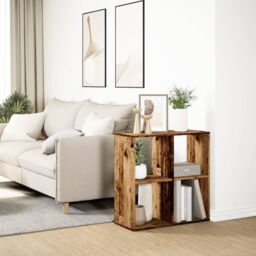 Berkfield Home Room Divider Bookcase Old Wood 69.5x29x69.5 cm Engineered Wood in Brown - thumbnail 4