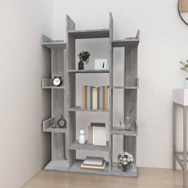 Berkfield Home Decorative Book Cabinet Grey Sonoma 86x25.5x140 cm Engineered Wood - image 1
