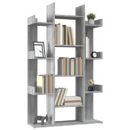 Berkfield Home Decorative Book Cabinet Grey Sonoma 86x25.5x140 cm Engineered Wood - thumbnail 4