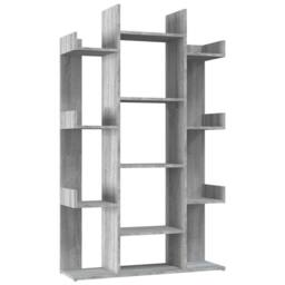 Berkfield Home Decorative Book Cabinet Grey Sonoma 86x25.5x140 cm Engineered Wood - thumbnail 3