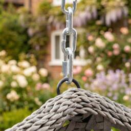 Rosewood & Stone Home Lanhydrock - Single Egg Chair in Dark Grey on Grey - Size: 1 Seater - thumbnail 5