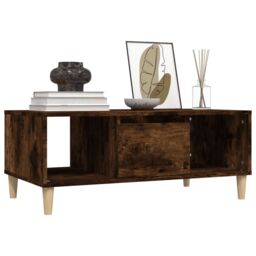 Berkfield Home Coffee Table Smoked Oak 90x50x36, 5 cm Engineered Wood in Brown - thumbnail 4