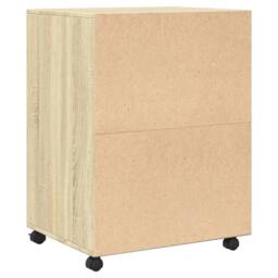 Berkfield Home Rolling Cabinet Sonoma Oak 60x48x81 cm Engineered Wood in Natural - Size: 60 x 48 x 81 cm - thumbnail 6