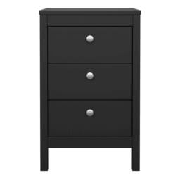 Wyld Haus Gossmere Matt Black Bedside Table 3 Drawers - thumbnail 3