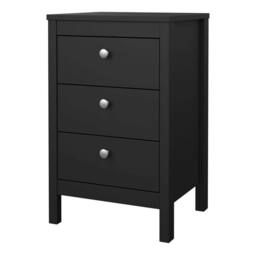 Wyld Haus Gossmere Matt Black Bedside Table 3 Drawers - thumbnail 4
