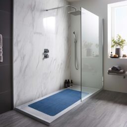 Nicoman Reversible Dual-Colour Blue/Green PVC Anti Slip Shower Mat Bath Mat - Rectangular 100x40 cm - thumbnail 1