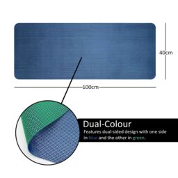 Nicoman Reversible Dual-Colour Blue/Green PVC Anti Slip Shower Mat Bath Mat - Rectangular 100x40 cm - thumbnail 2