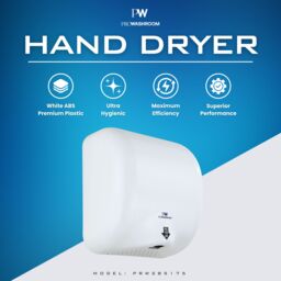 MYLEK Pro Washroom Bathroom Hand Dryer 1800w ABS in White - thumbnail 2