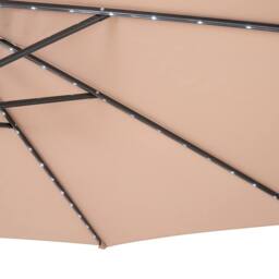 Monstershop LED Cantilever Parasol 3m With Half Fan Base - Beige - thumbnail 8