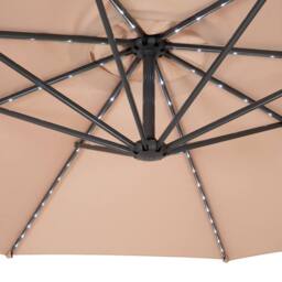 Monstershop LED Cantilever Parasol 3m With Half Fan Base - Beige - thumbnail 7