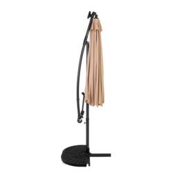 Monstershop LED Cantilever Parasol 3m With Half Fan Base - Beige - thumbnail 2
