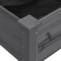 Berkfield Home Wheeled Planter with Liner Grey 118x59x80 cm Solid Wood Fir - Size: 118 x 59 x 80 cm - thumbnail 4