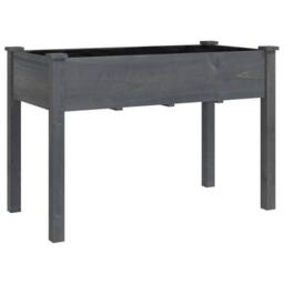 Berkfield Home Wheeled Planter with Liner Grey 118x59x80 cm Solid Wood Fir - Size: 118 x 59 x 80 cm - thumbnail 3