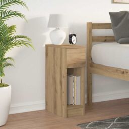 Berkfield Home Bedside Cabinet with Drawer Artisan Oak 20x36x60 cm in Brown - Size: 20 x 36 x 60 cm - thumbnail 3