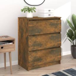 Berkfield Home Sideboard Smoked Oak 60x35x76 cm Engineered Wood in Brown - Size: 60 x 35 x 76 cm - thumbnail 2