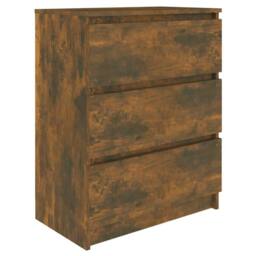 Berkfield Home Sideboard Smoked Oak 60x35x76 cm Engineered Wood in Brown - Size: 60 x 35 x 76 cm - thumbnail 3