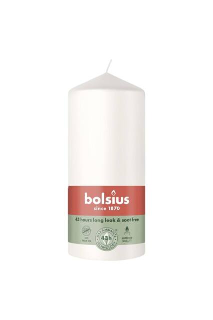 KDMD Cloudy White Bolsius Pillar Candle 130 x 68mm 2 Pack - image 1