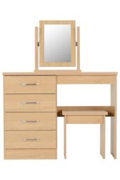 Seconique Nevada 4 Drawer Dressing Table Set in Light Oak - thumbnail 2