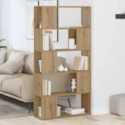 Berkfield Home TV Stand Artisan Oak Chipboard 80 x 24 x 155 cm TV Stand in Brown - thumbnail 4