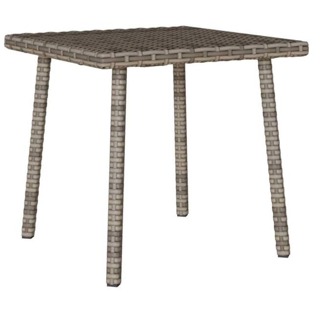 Berkfield Home Garden Coffee Table Rectangular Grey 40x40x37 cm Poly Rattan - Size: 40 x 40 x 37 cm - image 1
