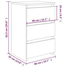 Berkfield Home Durable Bed Cabinet Concrete Grey 40x35x62.5 cm Engineered Wood - thumbnail 8