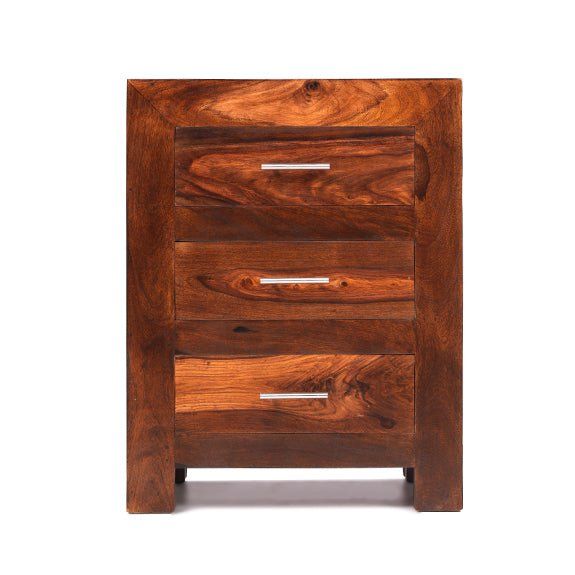 Rest Relax Havana Sheesham Wood 3 Drawer Bedside in Brown - image 1