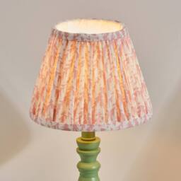 Netlighting Bibury Green Table Lamp Peach Fabric Leaf Shade 20cm B22 - thumbnail 4