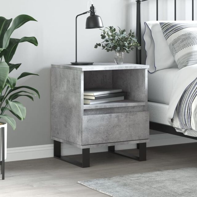 Berkfield Home Bedside Cabinet Concrete Grey 40x35x50 cm Engineered Wood - Size: 40 x 35 x 50 cm - image 1