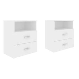 Berkfield Home Bed Cabinets 2 pcs White 50x32x60 cm - Size: 50 x 32 x 60 cm - thumbnail 1