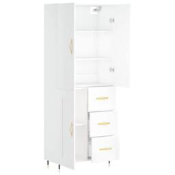 Berkfield Home Highboard White 69.5x34x180 cm Engineered Wood - thumbnail 4