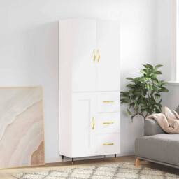 Berkfield Home Highboard White 69.5x34x180 cm Engineered Wood - thumbnail 2