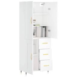 Berkfield Home Highboard White 69.5x34x180 cm Engineered Wood - thumbnail 1