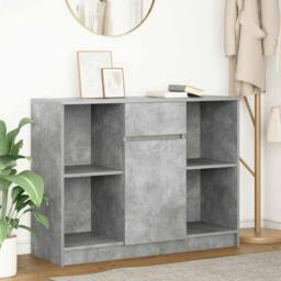 Berkfield Home Sideboard with Drawer Concrete Grey 101x35x76 cm Engineered Wood - Size: 101 x 35 x 76 cm - thumbnail 2
