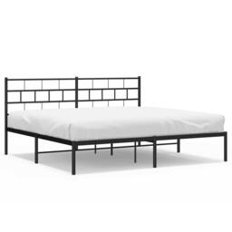 Berkfield Home Metal Bed Frame with Headboard Black 183x213 cm - thumbnail 3