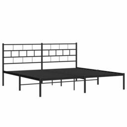 Berkfield Home Metal Bed Frame with Headboard Black 183x213 cm - thumbnail 5