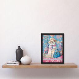 "Artery8 Wall Art Print Ragdoll Cat Lover Pet Floral Fashion Accessories Art Framed Poster in Black - Size: W12"" x H16""" - thumbnail 4