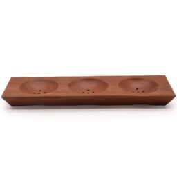 KDMD Three Bay Mahogany Soap Dish in Brown