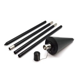 Harbour Housewares 6x Outdoor Flame Torches - Cone Metal Garden Fire Torch Lighting in Black - thumbnail 5