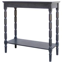 Wyld Haus Ploumanach Black Wooden Console Table with Lower Shelf - thumbnail 3