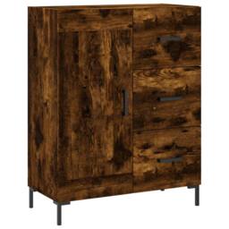 Berkfield Home Highboard Smoked Oak 69.5x34x180 cm Engineered Wood in Brown - thumbnail 7
