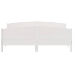Berkfield Home Beautiful Bed Frame without Mattress White 200x200 cm Solid Wood Pine - thumbnail 4