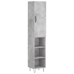 Berkfield Home Highboard Concrete Grey 34.5x34x180 cm Engineered Wood - thumbnail 1