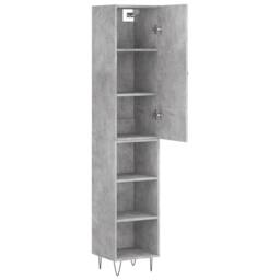 Berkfield Home Highboard Concrete Grey 34.5x34x180 cm Engineered Wood - thumbnail 4
