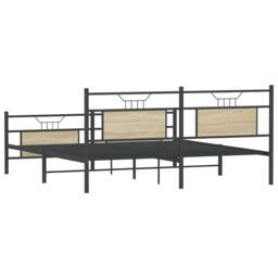 Berkfield Home Metal Bed Frame without Mattress Sonoma Oak 160x200 cm in Brown - thumbnail 8
