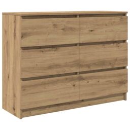 Berkfield Home Sideboard Artisan Oak 100x35x76 cm Engineered Wood in Brown - Size: 100 x 35 x 76 cm - thumbnail 2