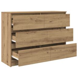 Berkfield Home Sideboard Artisan Oak 100x35x76 cm Engineered Wood in Brown - Size: 100 x 35 x 76 cm - thumbnail 5