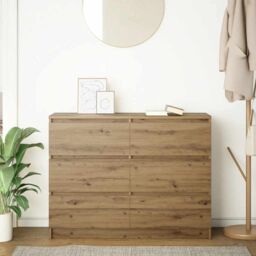 Berkfield Home Sideboard Artisan Oak 100x35x76 cm Engineered Wood in Brown - Size: 100 x 35 x 76 cm - thumbnail 3