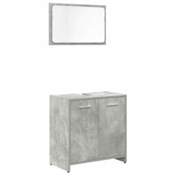 Berkfield Home 3 Piece Bathroom Furniture Set Concrete Grey Engineered Wood - thumbnail 6